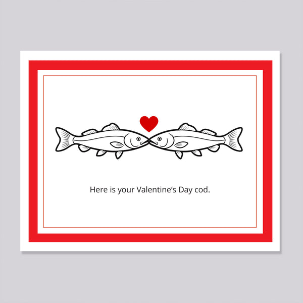 Valentine's Day Cod funny pun card