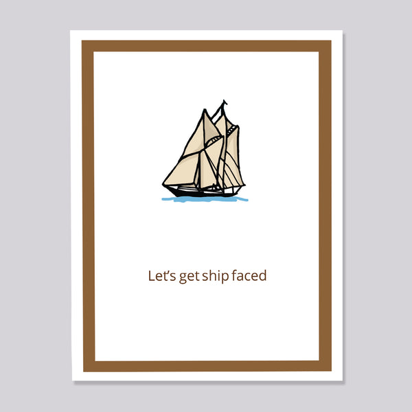 Let's Get Ship Faced Funny Pun Boating Coaster