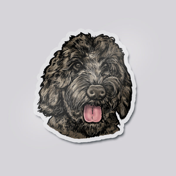 Oscar the Black Dog Illustrated Acrylic Tack Pin