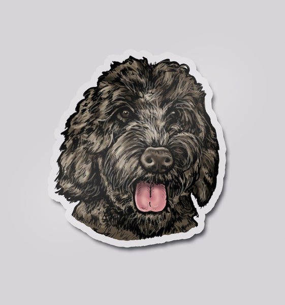 Oscar the Black Dog Illustrated Acrylic Tack Pin