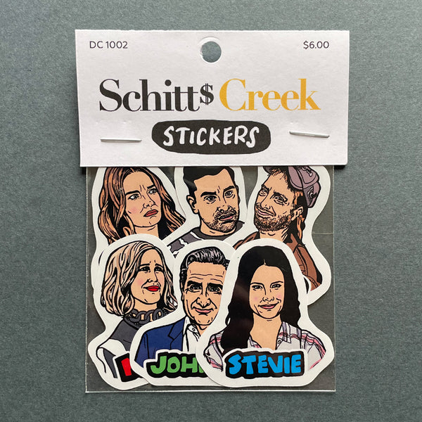 Schitts Creek Characters Illustrated Die Cut Sticker 6 Pack