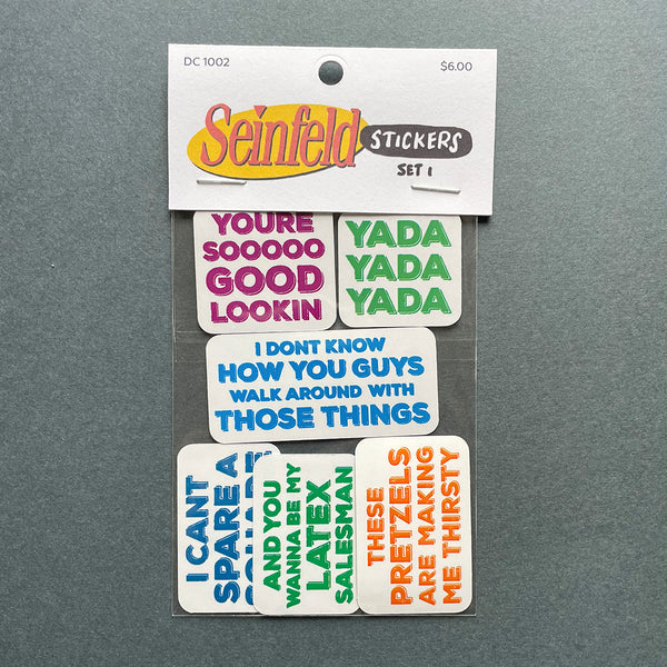Seinfeld Quotes Funny Die Cut Stickers 6 Pack - SET 1
