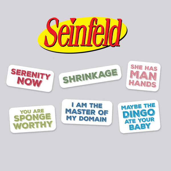 Seinfeld Quotes Funny Die Cut Stickers 6 Pack - SET 2