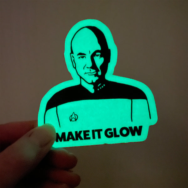Star Trek Picard Glow in the Dark illustrated vinyl sticker