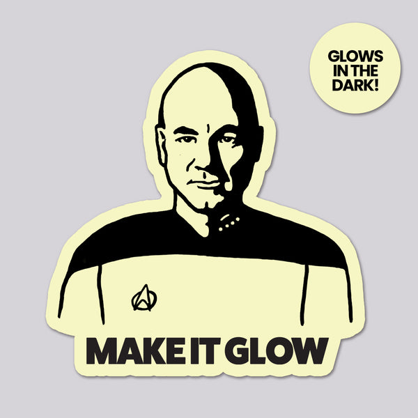 Star Trek Picard Glow in the Dark illustrated vinyl sticker