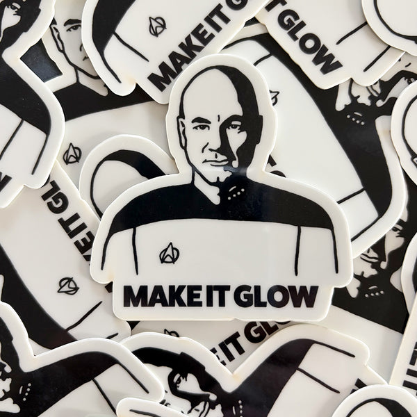 Star Trek Picard Glow in the Dark illustrated vinyl sticker