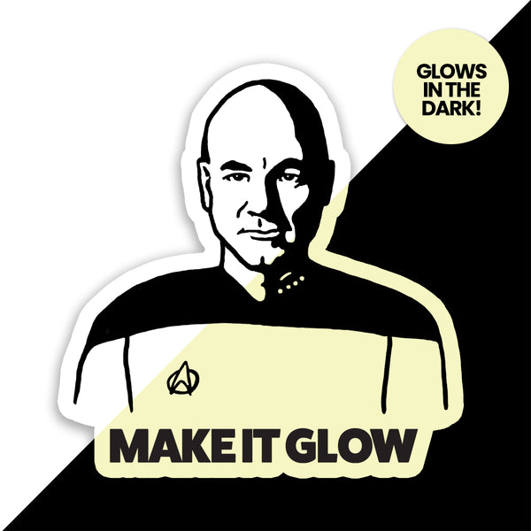 Star Trek Picard Glow in the Dark illustrated vinyl sticker
