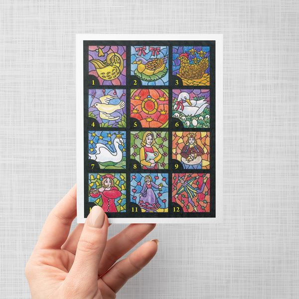 12 Days of Christmas Illustrated Christmas Card