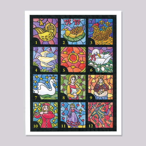 12 Days of Christmas Illustrated Christmas Card