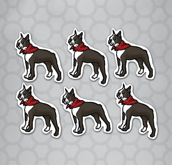 Boston Terriers Die Cut Sticker 6 Pack