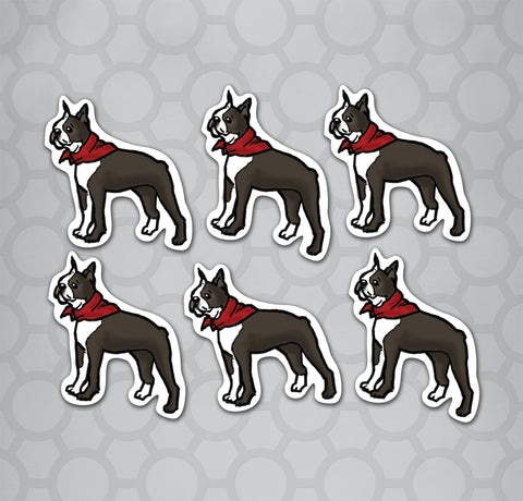 Boston Terriers Die Cut Sticker 6 Pack
