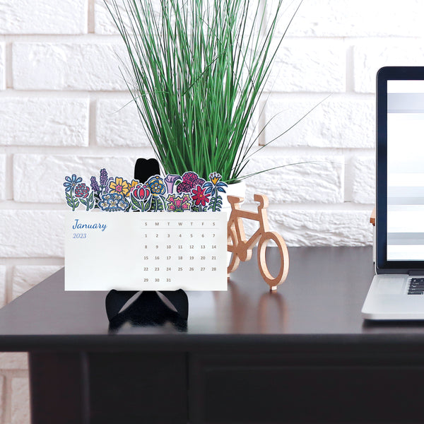 Flower Garden Die Cut 2026 Desk Calendar