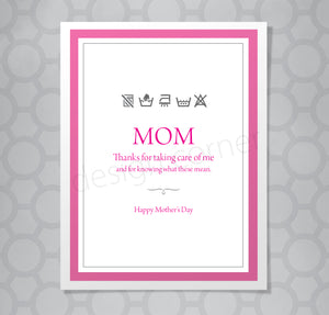 Laundry Labels Funny Mothers Day Card