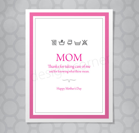 Laundry Labels Funny Mothers Day Card