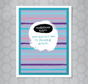 Motherhood Rules Glitter Gray Hair Card