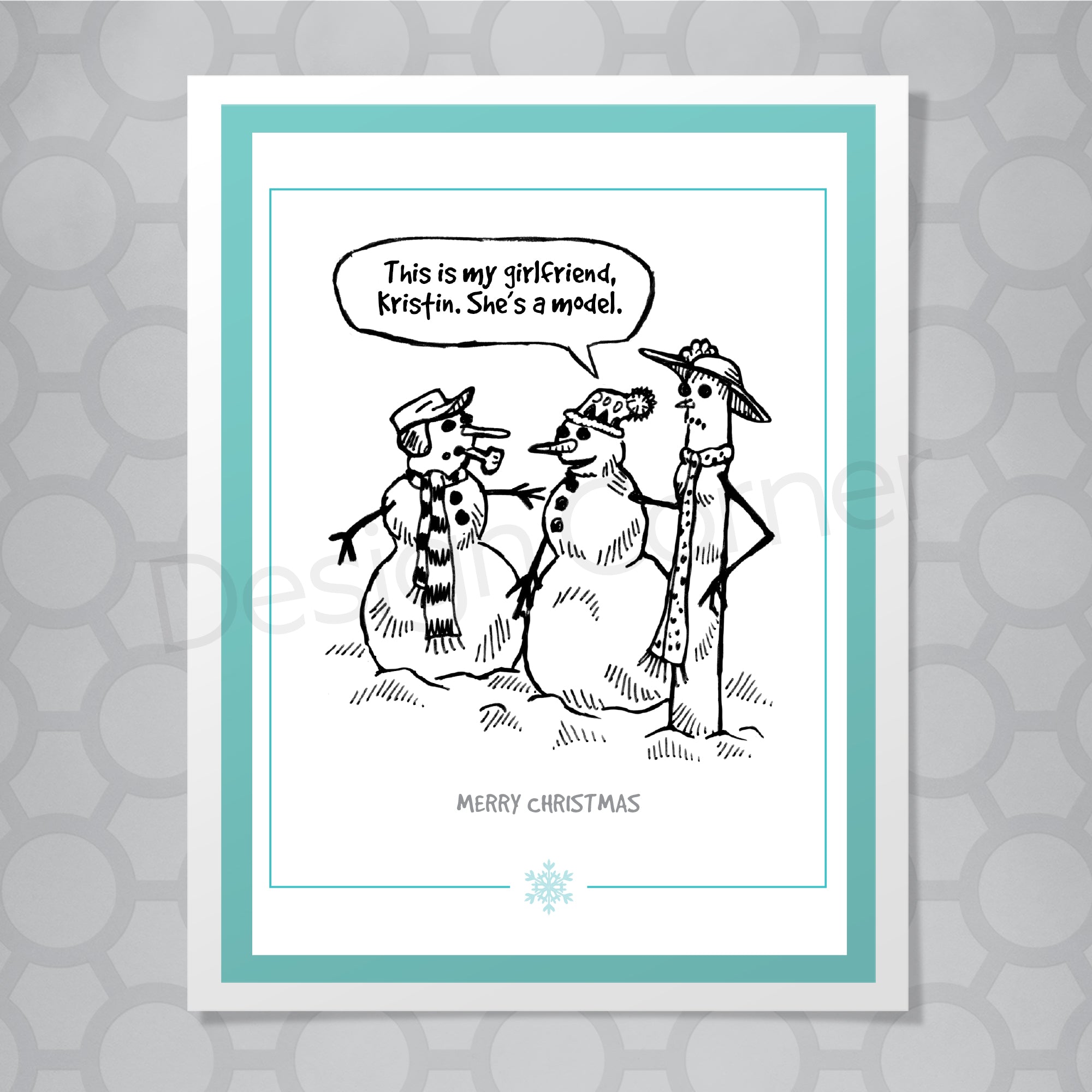 Snowman Series Model Girlfriend Christmas Card