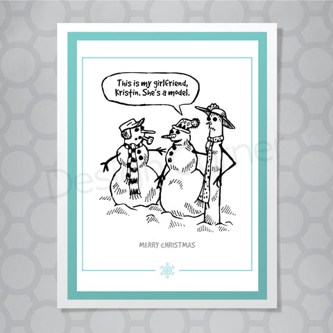 Snowman Series Model Girlfriend Christmas Card