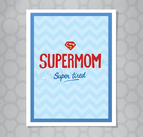 Supermom hand lettered card