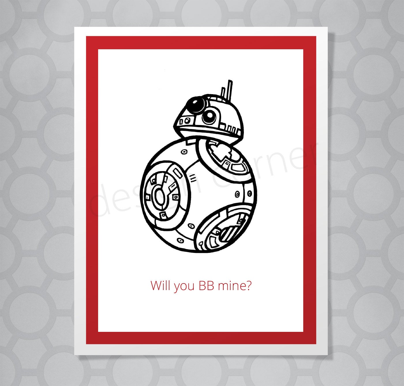 Star Wars BB8 Love Card