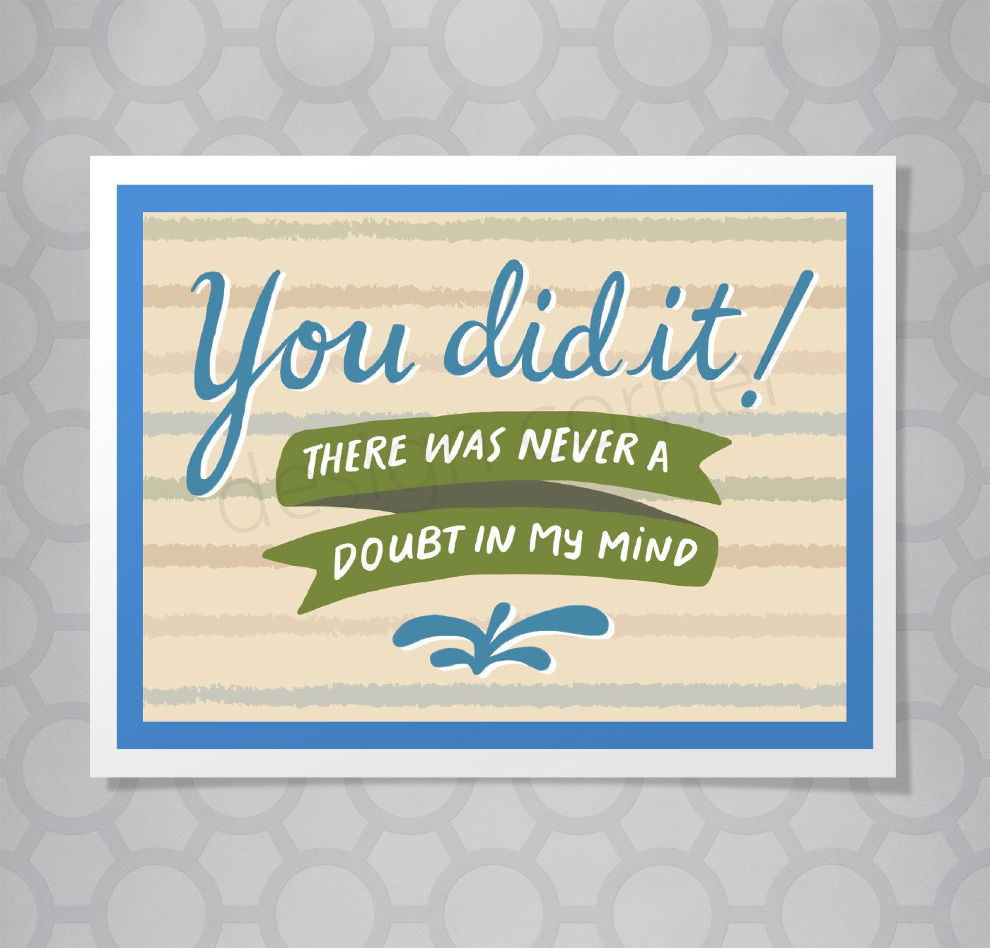 Graduation or Congratulations Hand Lettered Card