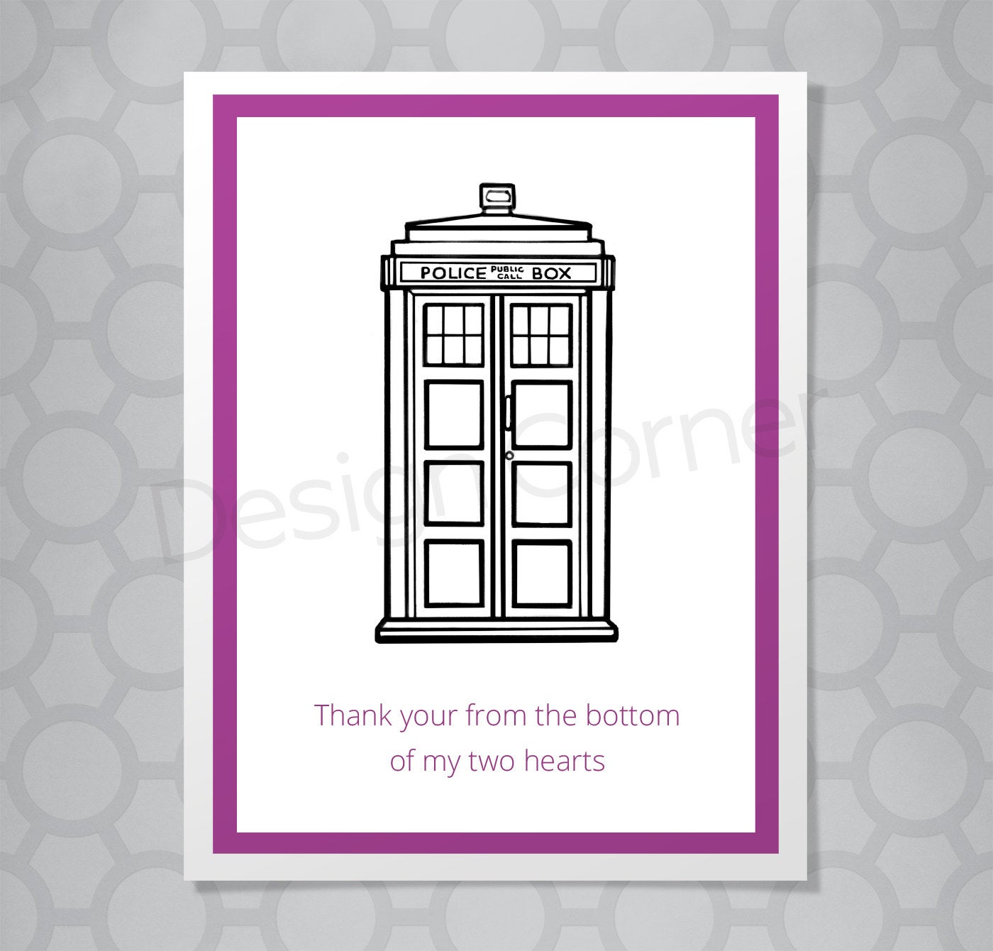 Doctor Who Tardis Thank You Card