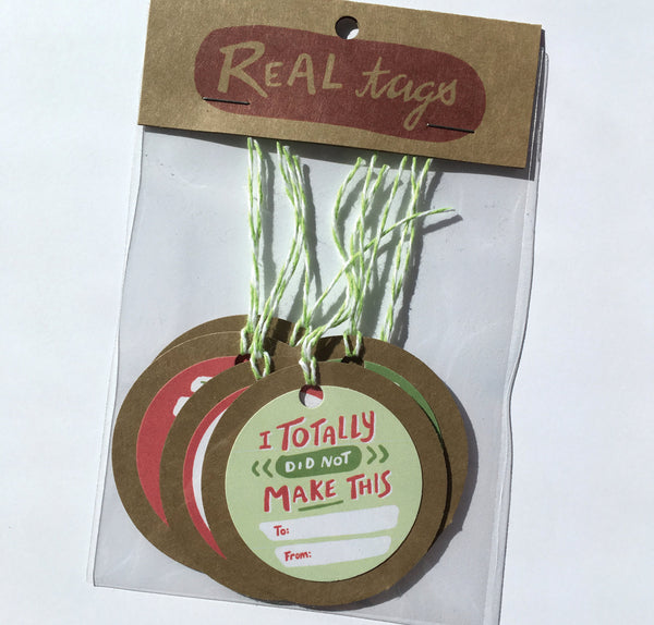 REAL tags GREEN Gift Tags - Set of 6