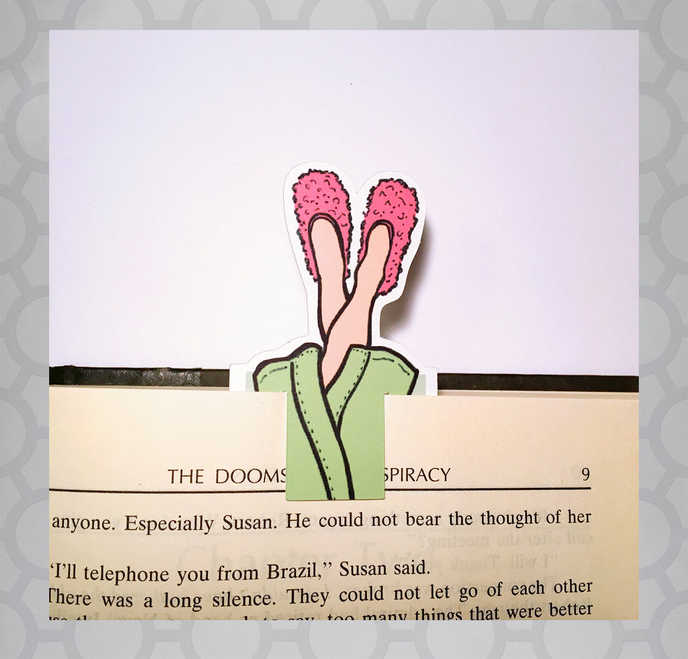 Fuzzy Slippers Die Cut Bookmark