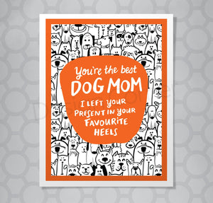 Funny Hand Lettered Dog Mom Card