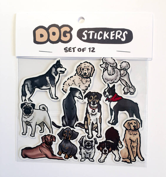 Dogs Die Cut Sticker 12 Pack
