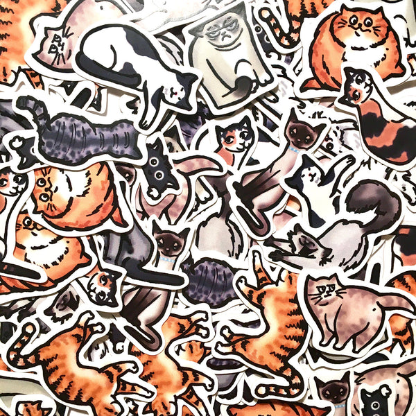 Cats Die Cut Sticker 12 Pack