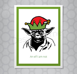 Star Wars Yoda Elf Christmas Card