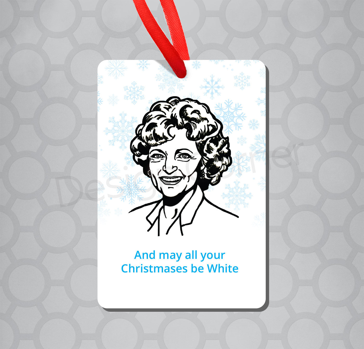 Betty White Magnet and Ornament - White Christmas