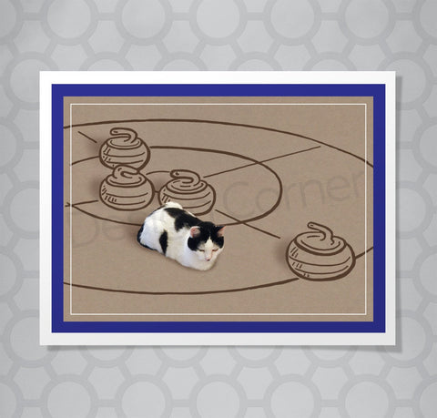 Max the Cat Curling Card
