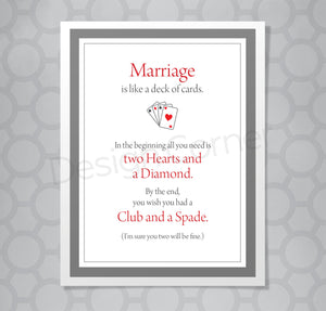 Marriage is like a Deck of Cards Wedding Card