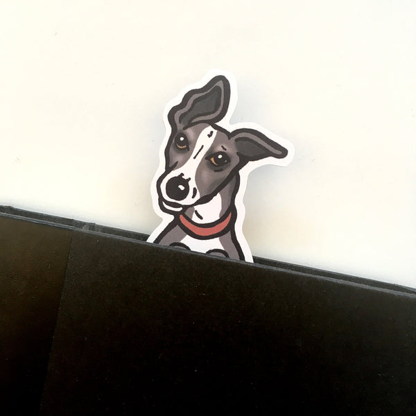 Greyhound Dog Die Cut Bookmark - Available in Grey or Fawn