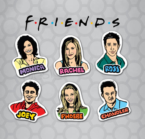Friends characters Die Cut Stickers 6 Pack