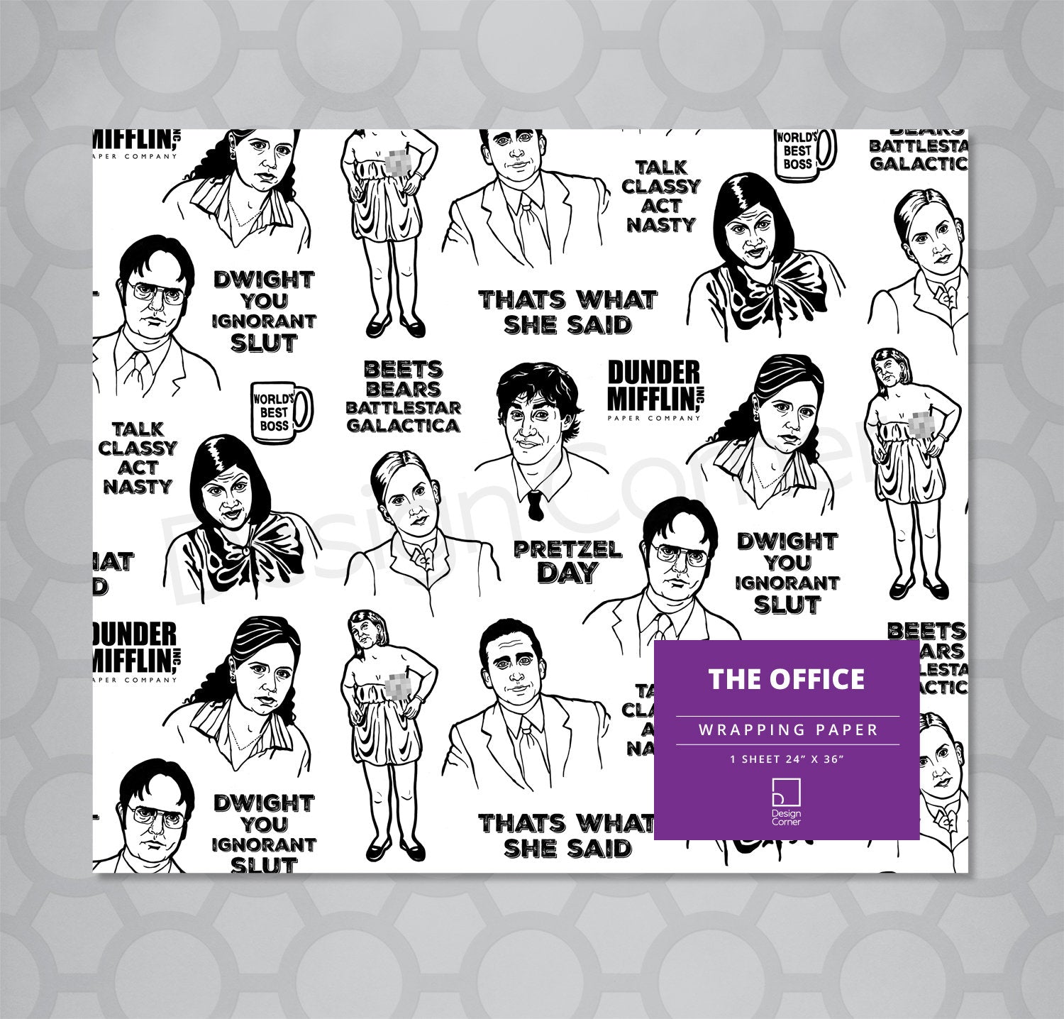 The Office Gift Wrap 24"x36" Sheet