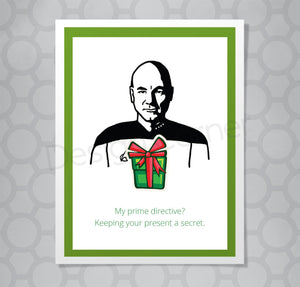 Star Trek Next Generation Picard Prime Directive Christmas Card