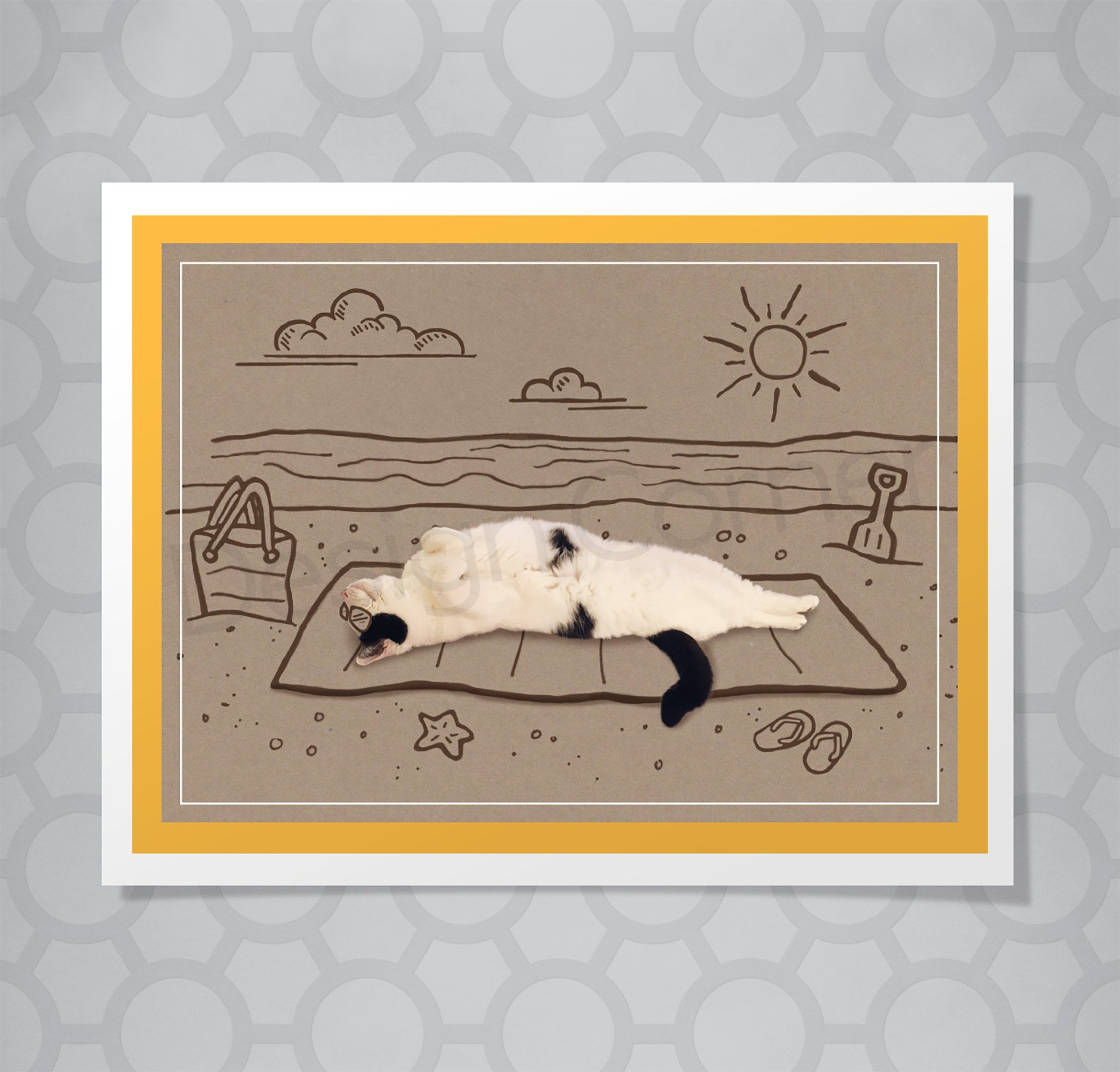 Max the Cat At the Beach Card