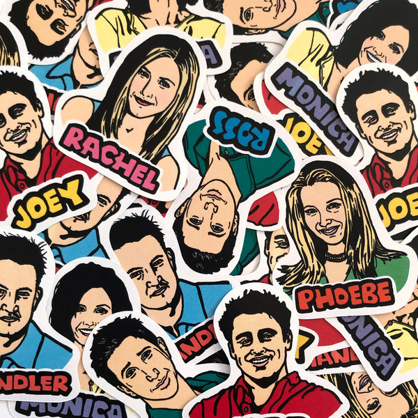 Friends characters Die Cut Stickers 6 Pack