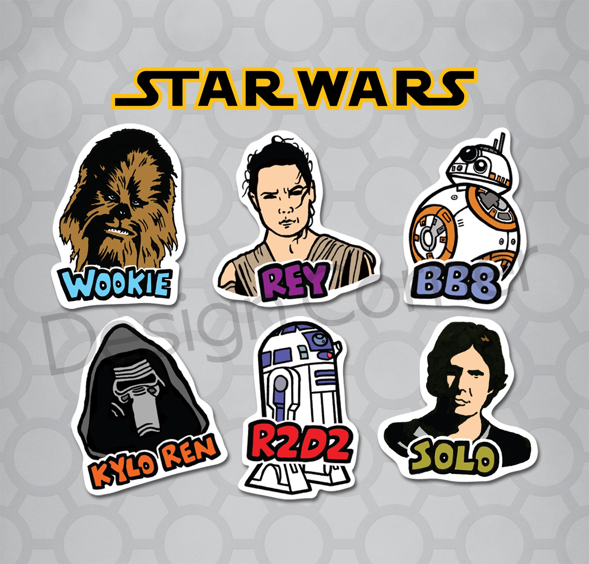 Star Wars Die Cut Sticker 6 Pack No 2