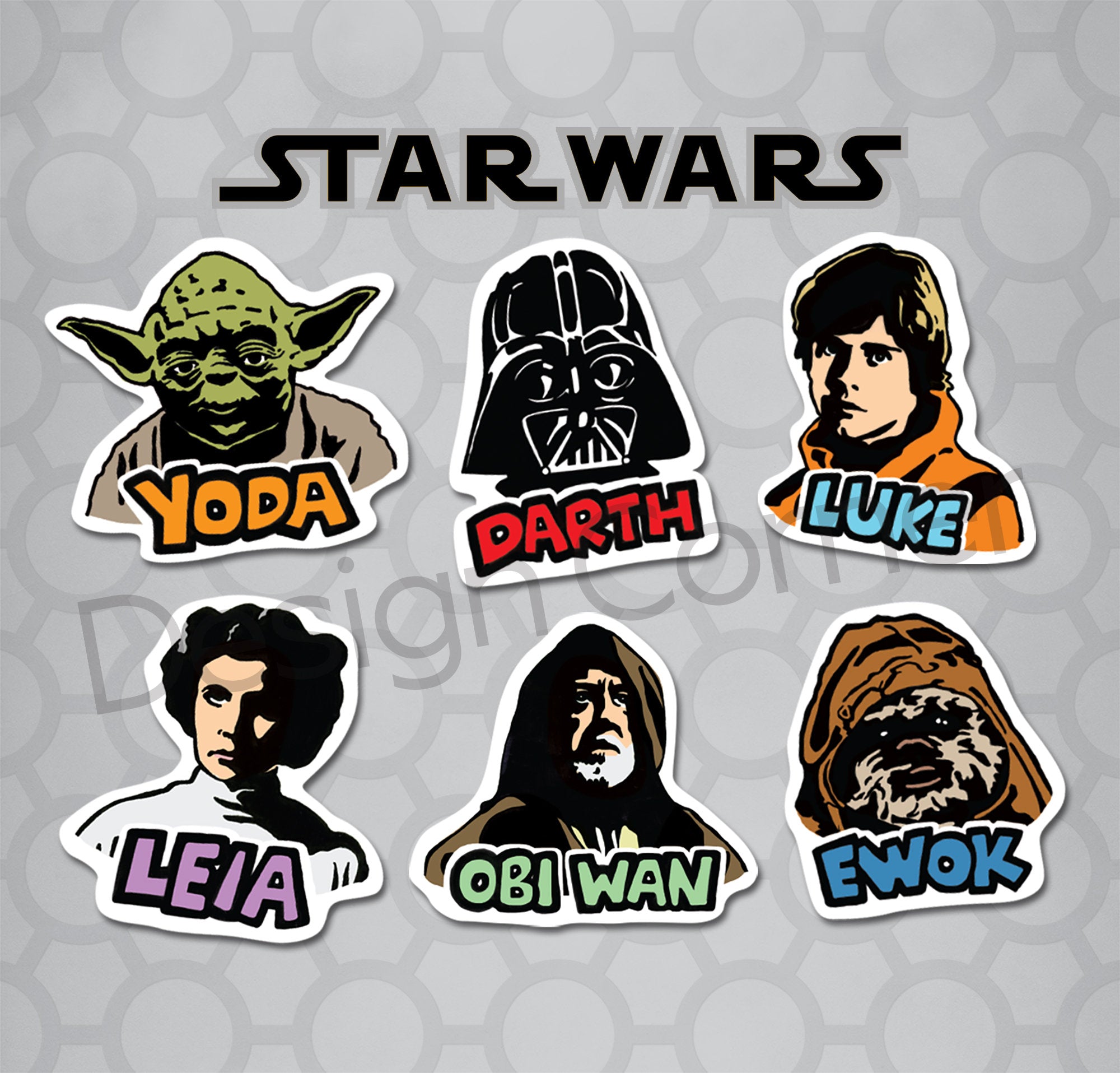 Star Wars Die Cut Sticker 6 Pack No 1