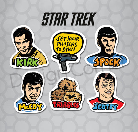 Star Trek Die Cut Sticker 6 Pack