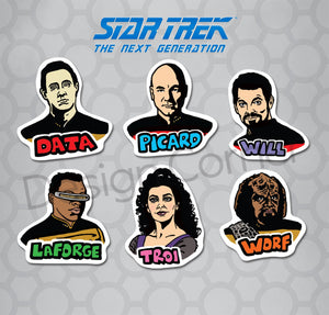 Star Trek Next Generation Die Cut Sticker 6 Pack