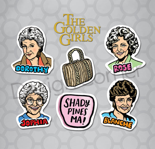 Golden Girls Die Cut Stickers 6 Pack