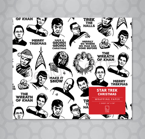 Star Trek Christmas Gift Wrap 24"x36" Sheet