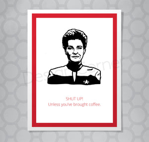 Star Trek Voyager Janeway Coffee Card