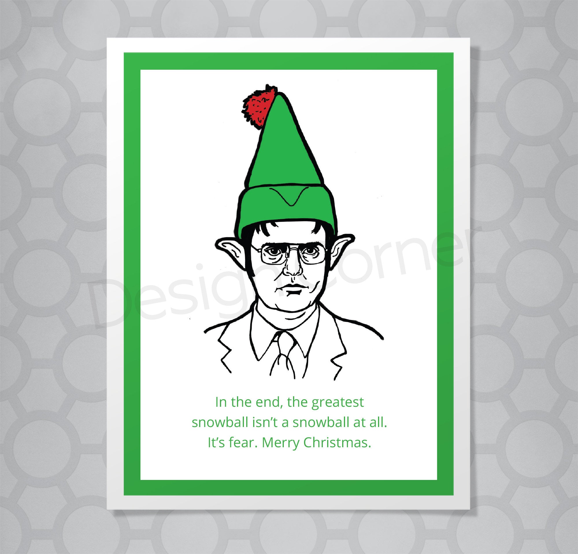 The Office Dwight Christmas Snowball Card