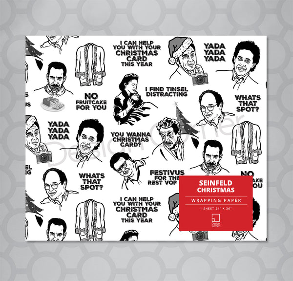 Seinfeld Christmas Gift Wrap 24"x36" Sheet