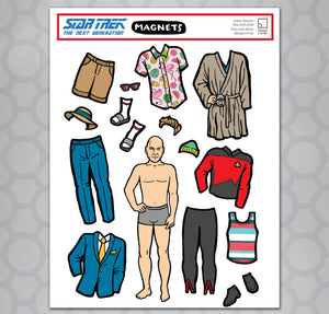 Die Cut Star Trek Captain Picard magnet set with various outfits